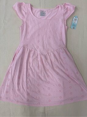 Cat & Jack Light‎ Pink Eyelet Cotton Casual Dress for Girls